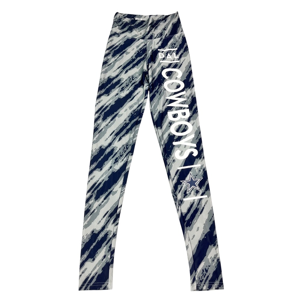 NFL Team Apparel Dallas Cowboys Leggings Navy Grey Camo Womens Small Yoga Pants